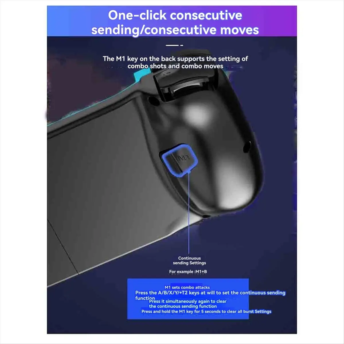 Punctual- D3 Stretchable Mobile Game Controller 3D Joystick Bluetooth 5.0 Wireless Gamepad for IPhone IOS Android for PUBG C