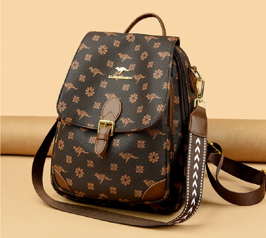 New Korean Luxury Fashion High Quality Leather Travel Backpacks Women's Large Capacity Shoulder Bags School Bag Backpack