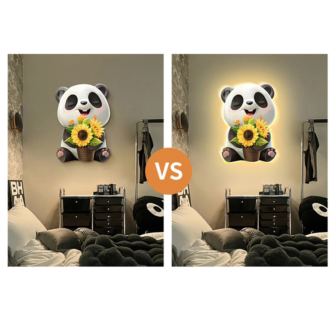 Cartoon Panda Rabbit Decorative Murals Led Wall Lamp Remote Control Living Room Corridor Study Sconce Kids Hallway Night Lights