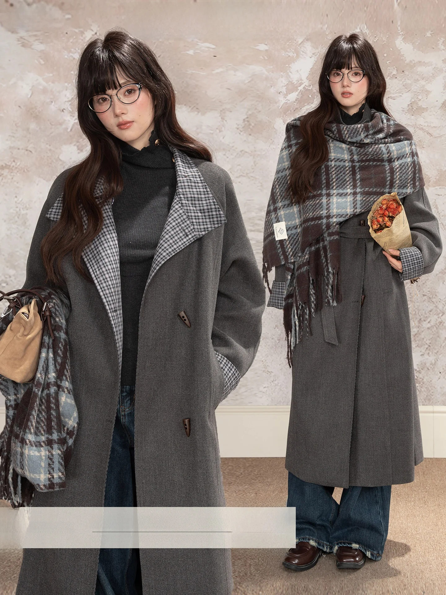 

Loveheynew Briti Sle клетчатое шерстяное пальто женское зимнее теплое пальто на пуговицах из полиэфирного волокна длинный воротник-стойка све