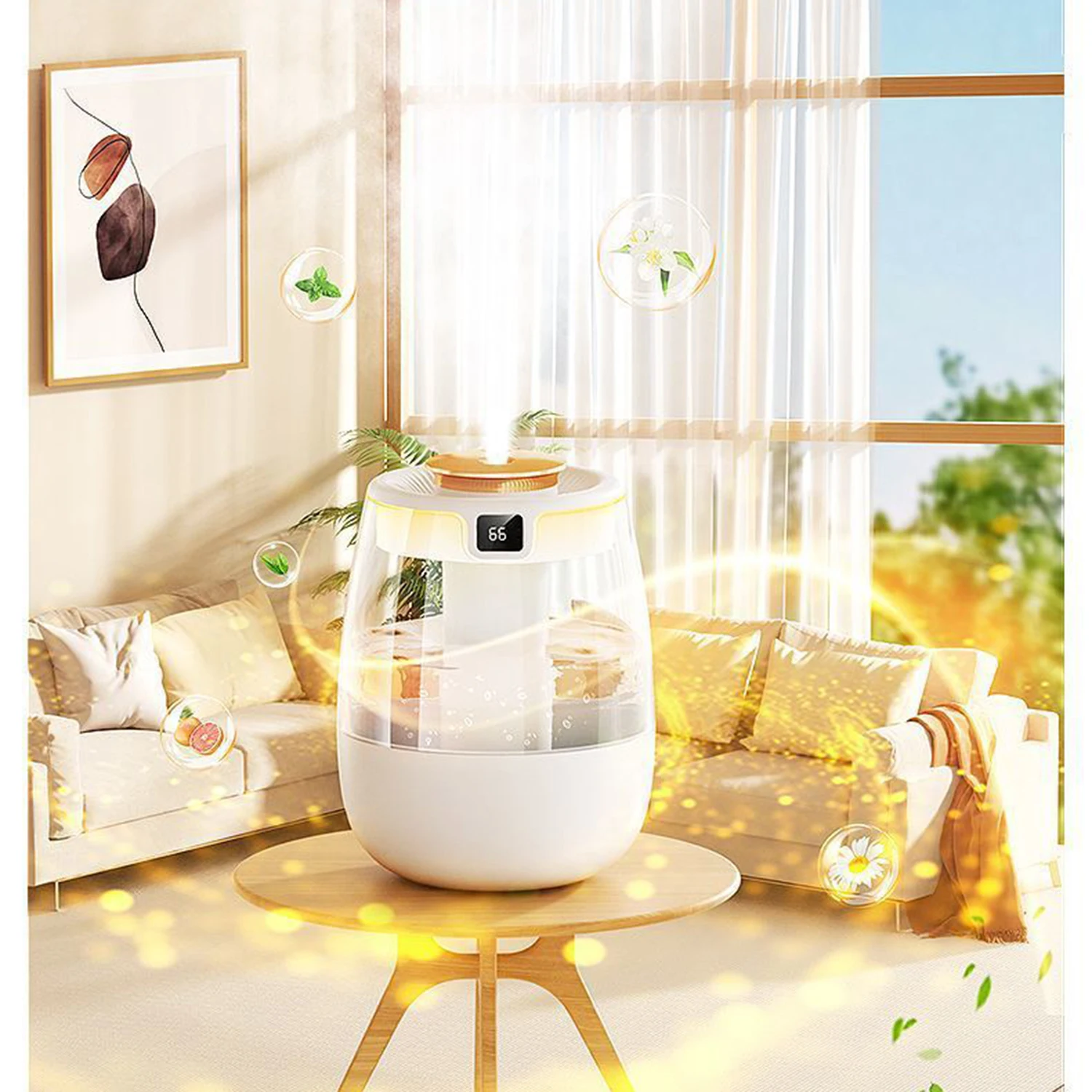 2025 Neuer Nano-Feinnebel-Luftbefeuchter für Schlafzimmer, Zuhause, Desktop, USB-Luftbefeuchter mit Stromausfallschutz und Digitalanzeige