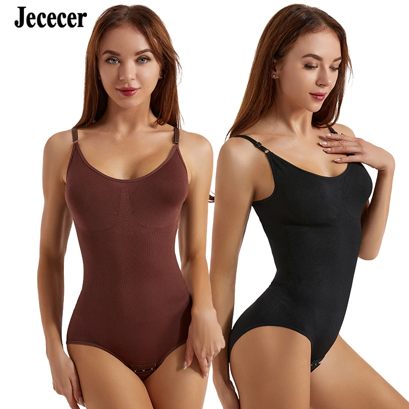 Stretchy Bodysuit Shapewear Women Sleeveless Bodycon Spaghetti Straps Sexy Underwear Body Shaper Tops