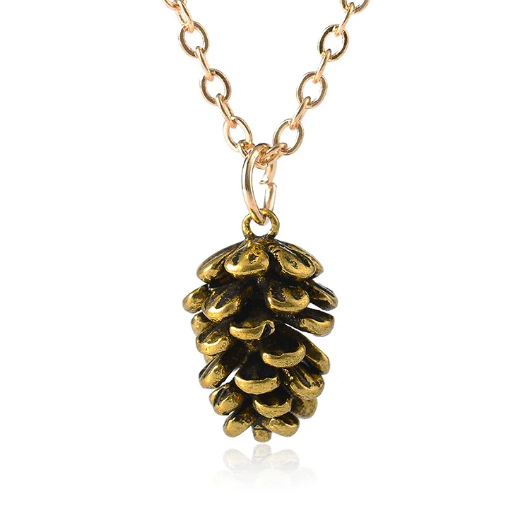 Minimalist and Fashionable Pine Nut Plant Specimen Necklace with Trendy Necklaces