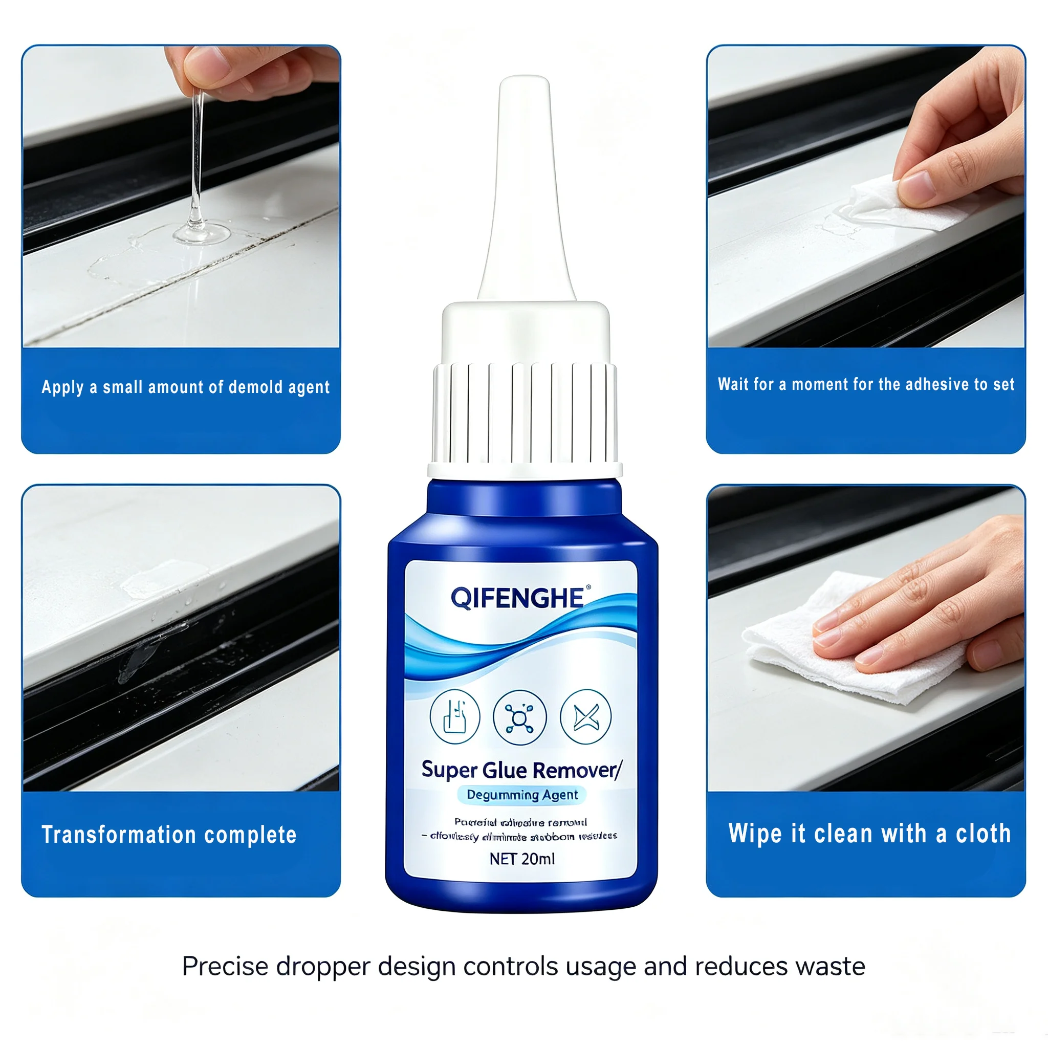 Super Glue Remover Degumming Agent High Efficiency Dissolving Liquid Fast Remove 502 Instant Adhesive Residues No Damage To Orig