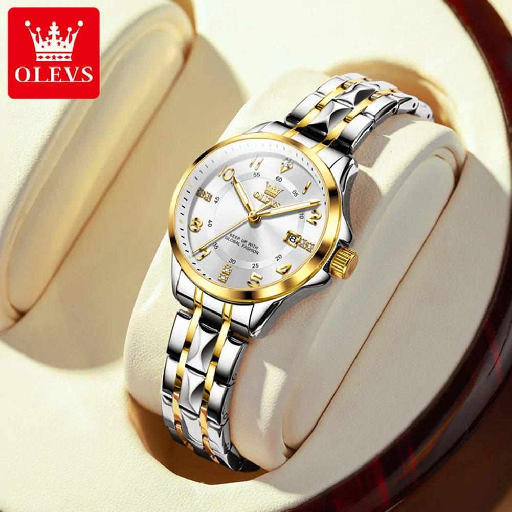 OLEVS brand watch three-dimensional dial dual calendar quartz watch waterproof women's watch 2910