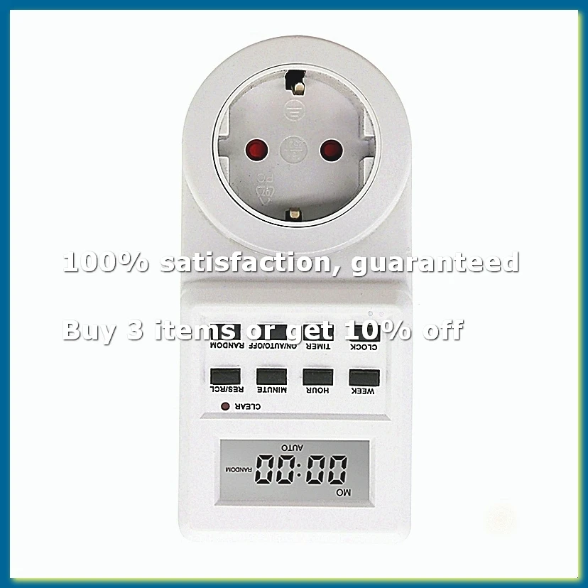 ●Digital Timer Socket Electronic Timing Switch 24h Kitchen Timer Outlet Programmable Socket EU Plug