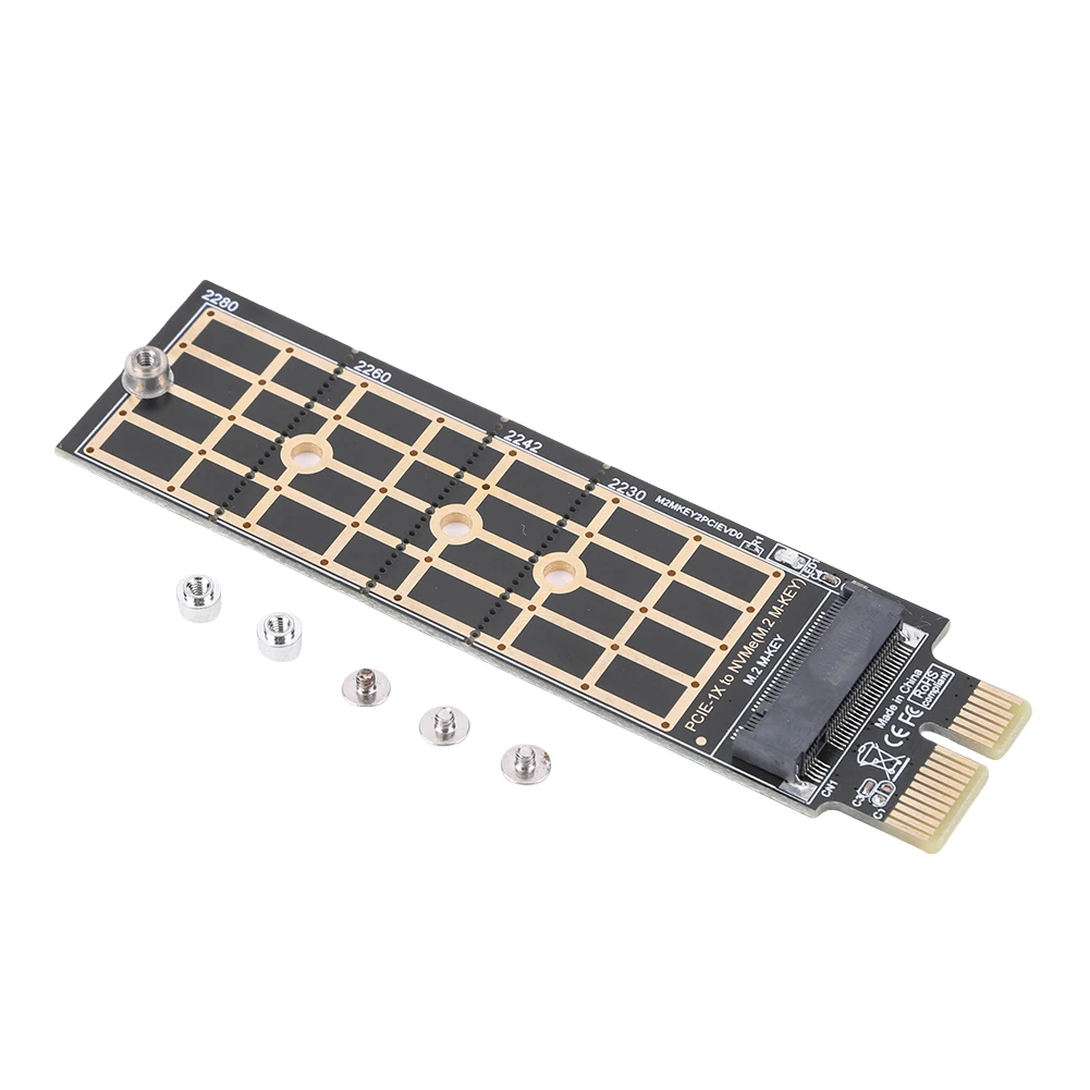 NVMe SSD M.2 PCIE 3.0 X1 Raiser Card 8 Gbps PCI-E M Key Connector M Key Interface Card for 2230 2242 2260 2280 M.2 SSD