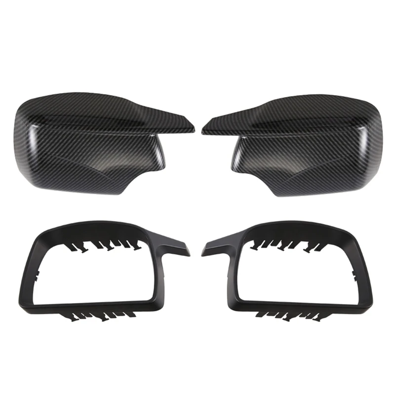 

Carbon Fiber Style Side Mirror Cover Caps Replacement New M Look Mirror Covers For BMW X5 E53 1999-2006 Accessories