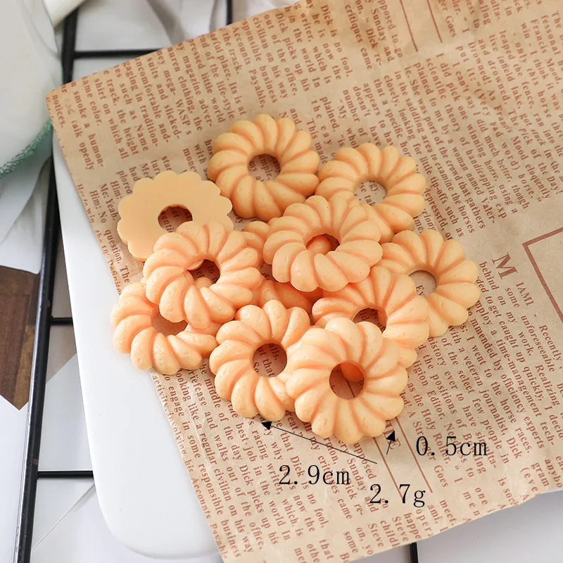 20 Stuks Cartoon Schattige Simulatie Koekjes Plat Back Hars Cabochon Plakboek Ambachten Diy Versieringen Telefoon Decoratie Accessoires
