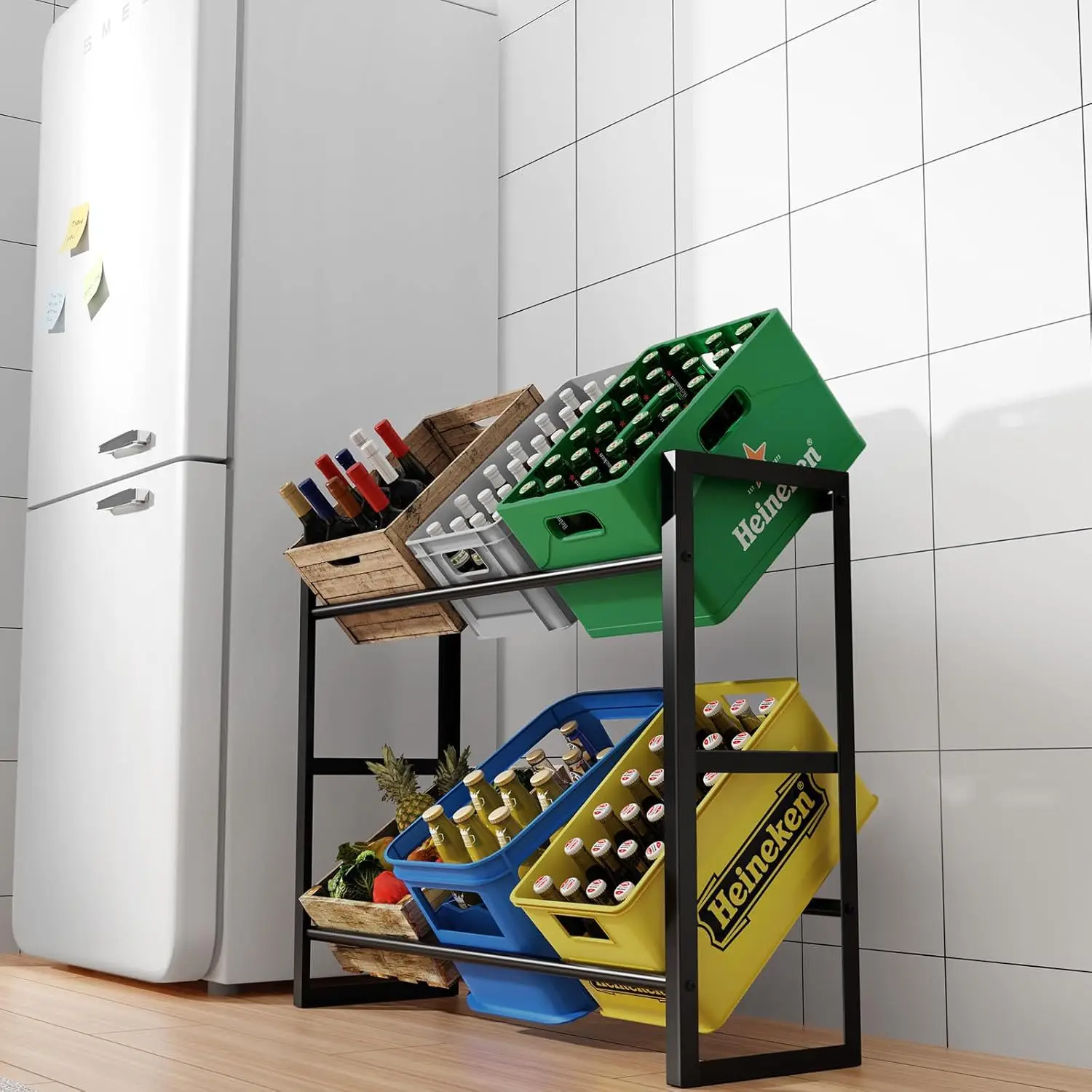

Modern simplicity can hold 6 boxes of wrought iron beer case racks, indoor and outdoor functional wrought iron racks