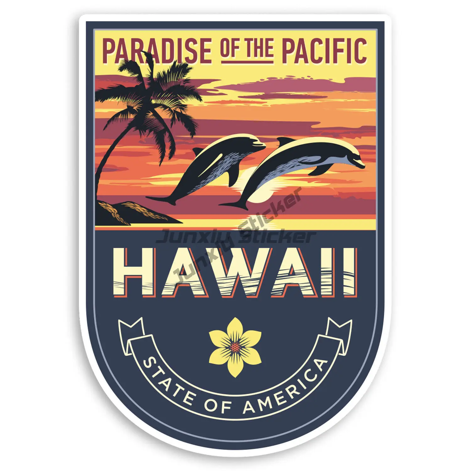 Popular Art Pattern Hawaii US State Vinyl Stickers - America USA Luggage Laptop car Accessories sticker GUITAR