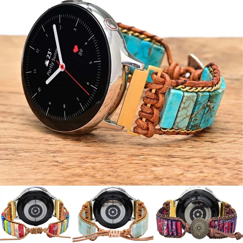 Correa de nailon trenzado de 22mm y 20mm para Samsung Galaxy Watch 7 6 5 4 Huawei Watch 5 GT5-4-3 pulsera bohemia de 46mm Amazfit GTR 4 47mm
