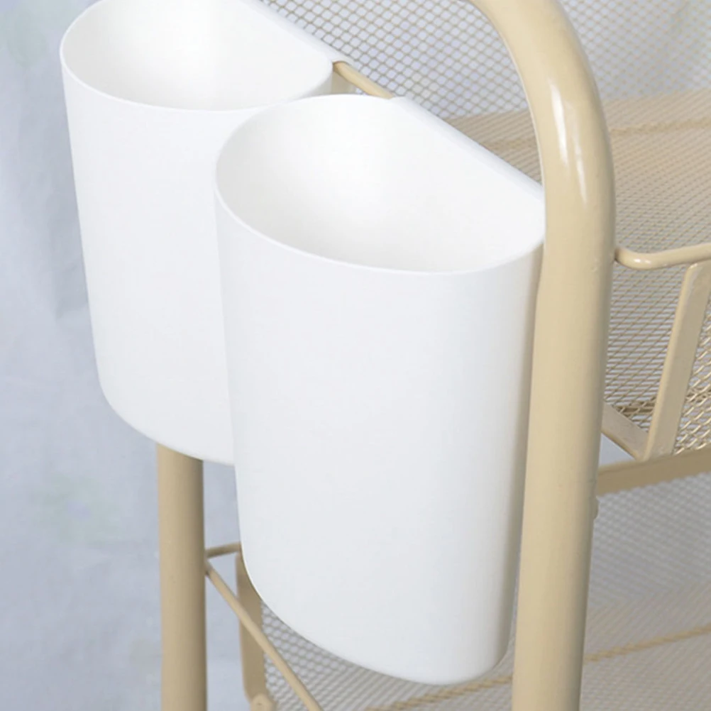 

3pcs Hanging Bucket Storage Hanging Cups For Rolling Cart Basket Rolling Cart Accessories Small Trash Can Cup Holder PP