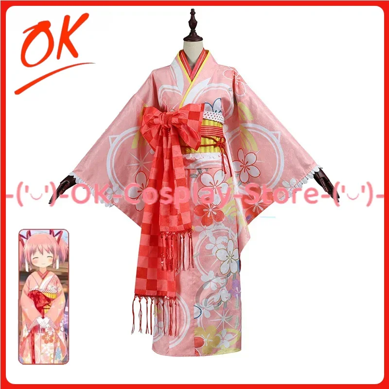 

[На заказ] Kaname Madoka Косплей Костюм Аниме Puella Magi Madoka Magica Косплей Кимоно Платье Праздничный Костюм Хэллоуин Униформа