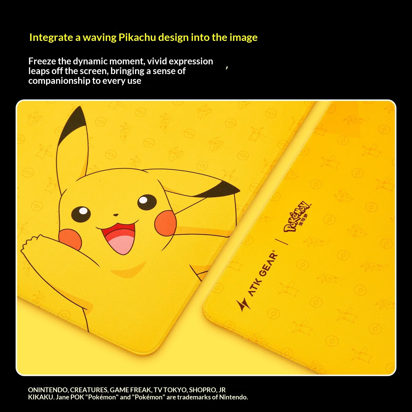 Genuine ATK Pokémon Collaboration Mouse Pad Pikachu Gengar Sprigatito Extra Large Gaming Esports Office FPS Dedicated Mousepads