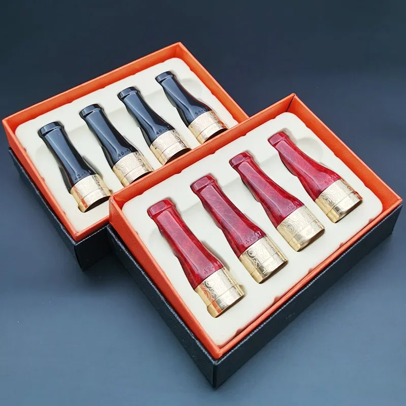 

4pcs/set Luxury Cigar Holder Pipe Set Cigar Pipe Holder Tube Cigar Mouthpiece Holder Smoking Pipe With Gift Box