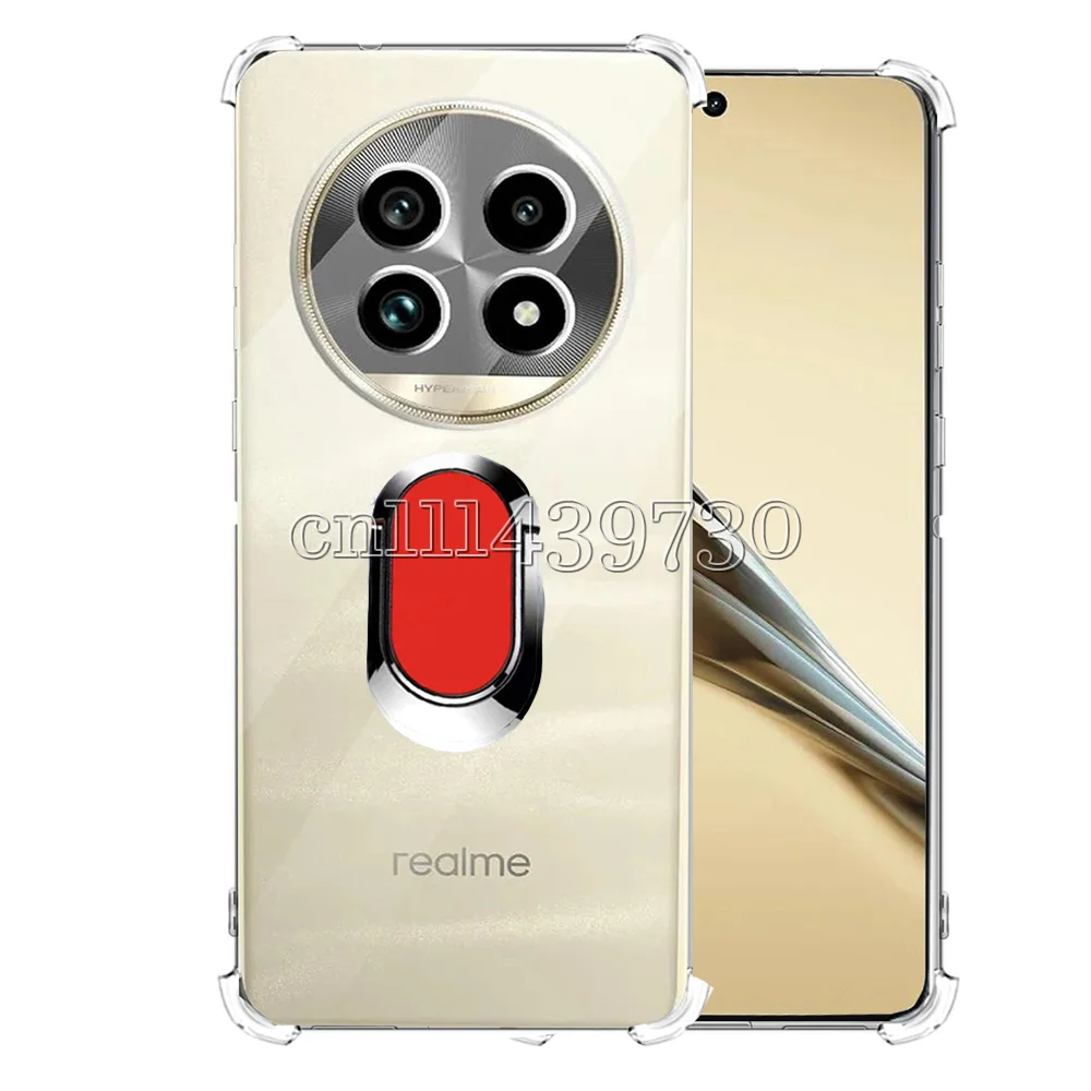 Ring Holde Case For Realme 13 Pro Reinforced Corners Shockproof Back Cover For Realme 13 Pro Plus Protective Shell Fundas