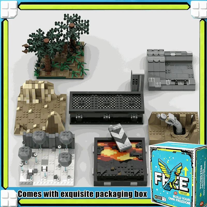 New 1287PCS Galaxy Battle Scenes Collection Diorama Model Custom Building Blocks Space War Modular Scene DIY Assembly Toy Gift