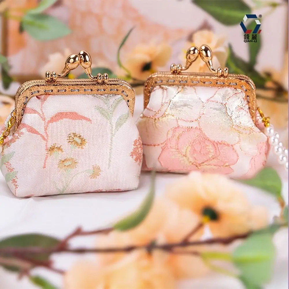 Cheongsam Accessories Embroidery Banquet Bag Wrist Bag Wallet Chinese Style Purse Pearl Handle Brocade Hanfu Handbag Women