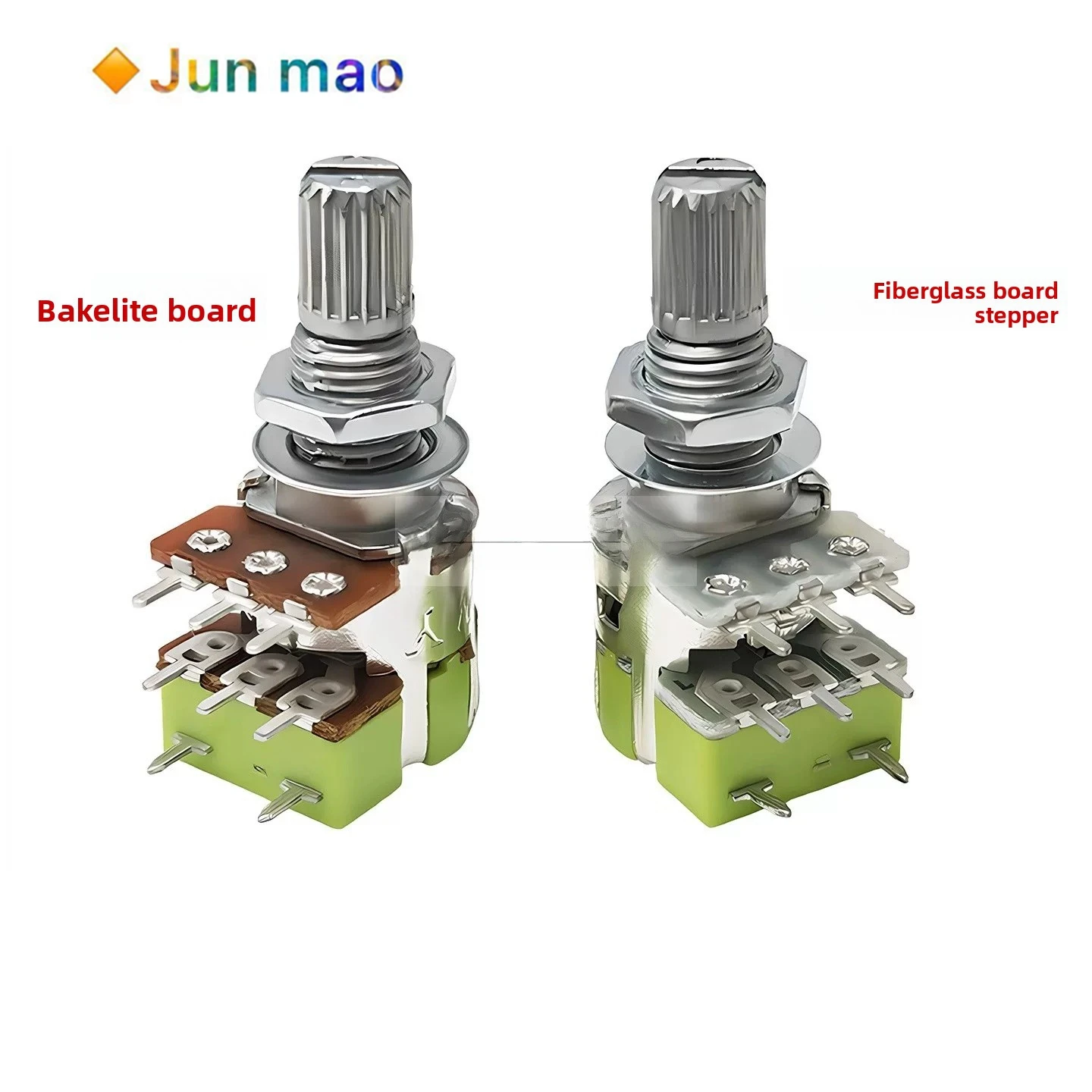 1PCS 120GS RV12 potentiometer B10K/50K/100K dual 8-pin with switch volume adjustable handle length 15MM