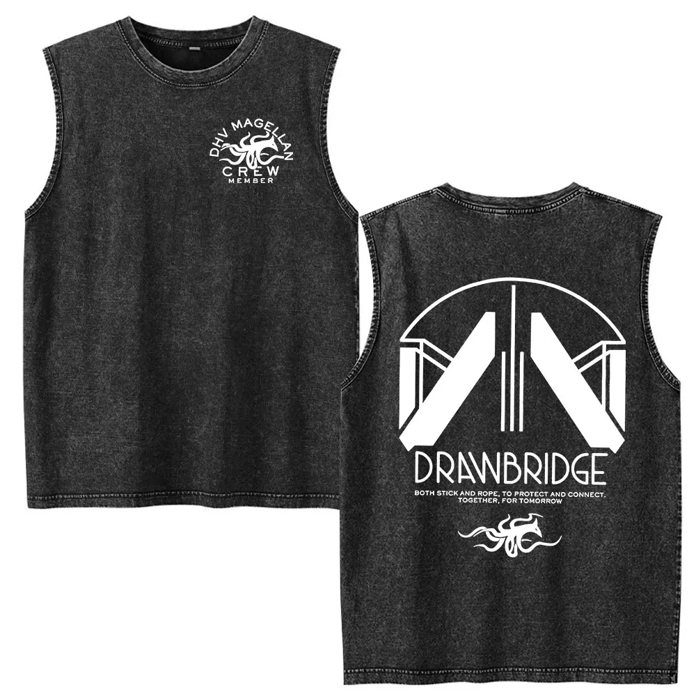 DHV MAGELLAN Crew Member Game DEATH STRANDING 2 on The Beach Vintage Washed Tank Tops Men Women Clothing Sleeveless Vest T-shirt
