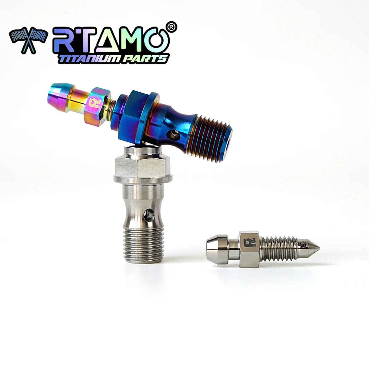 RTAMO Titanium Brake Caliper Bolt M10X1.0P/1.25P Titanium Alloy Banjo Bolt and Bleed Nipple Kit (1pc)
