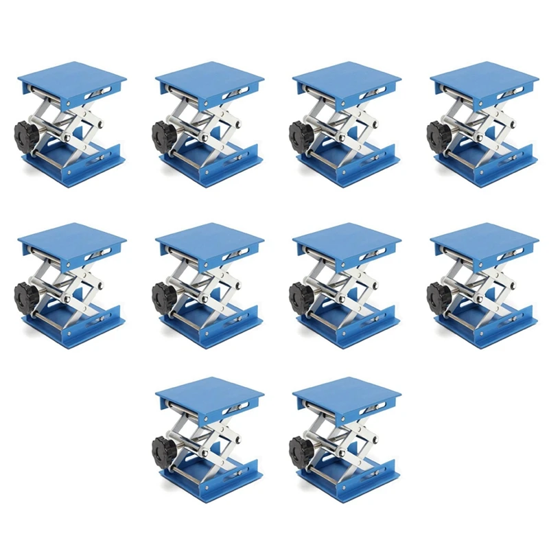 10Pcs 4Inch Aluminum Alloy Laboratory Jack Scissor Lift Platform / Foldable Lifting Table Pad Height Control