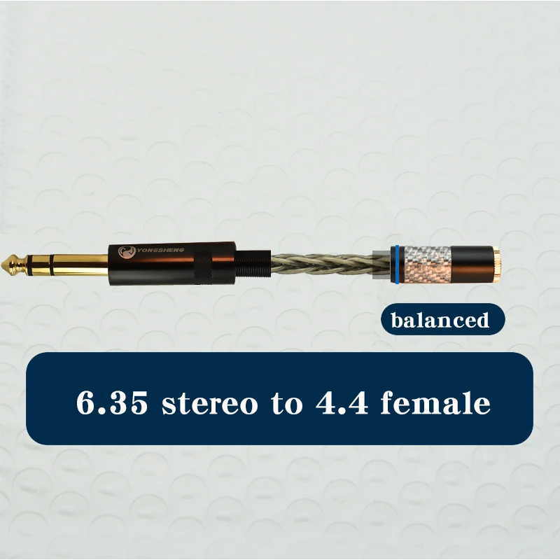 الفضة الصوت الحبل 6.5 trs 6.35 جاك ذكر إلى 4.4 أنثى كابل 2.5 مللي متر/4.4 مللي متر إلى اليدوية متوازنة Adpter ل HIfi MP3 مشغل موسيقى