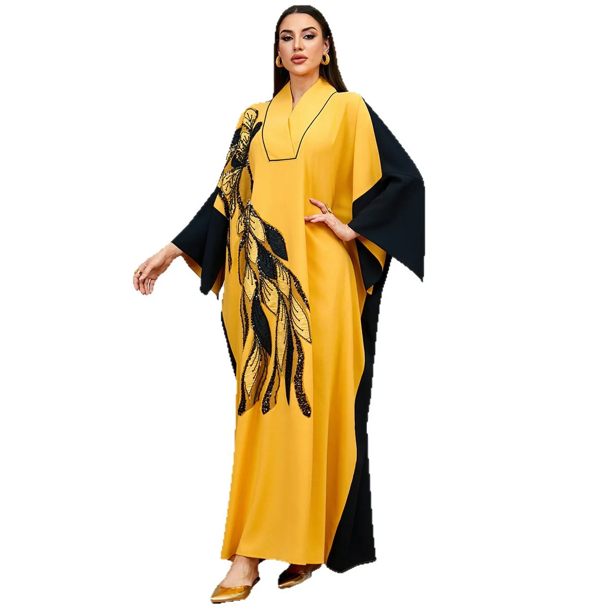 

Женское платье для Ид, абайя для Рамадана, вышитое, для вечеринок, длинные платья, мусульманское, 2026, джалабия, марокканский кафтан, Дубай, ислам, арабский длинный халат