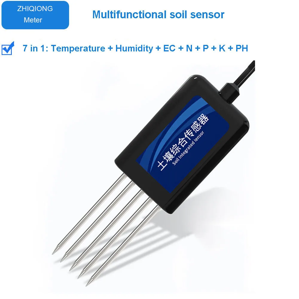 Suolo 7 in 1 multi-parametro temperatura e umidità EC azoto fosforo potassio pH sensor RS485 4-20mA