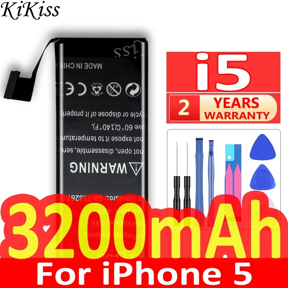 

Мощный аккумулятор KiKiss 2100 мАч-4900 мАч для IPhone 6S 6 7 8 Plus 5S 5 SE 6plus 7plus 8plus, сменный аккумулятор