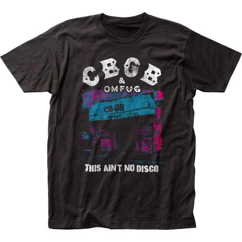 CBGB This Aint No Disco Mens T Shirt Music Classic Concert Rock Band Tee Black
