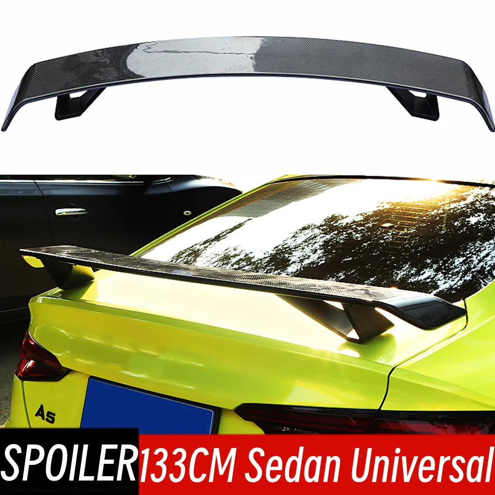  133CM Sedan Universal Rear Trunk Lid Spoiler Wings For Audi A3 A4 A5 A6 A7 TT TTS MK2 BMW F30 E60 E90 F36 Benz Car Accessories