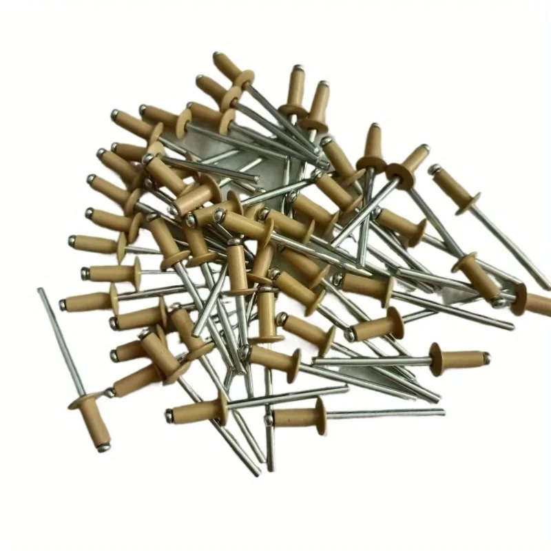 50pcs Color Painted Blind Rivets RAL1001 Round Head Hollow Rivets Industrial Fasteners Aluminium Steel Home Decor Rivets 5/32