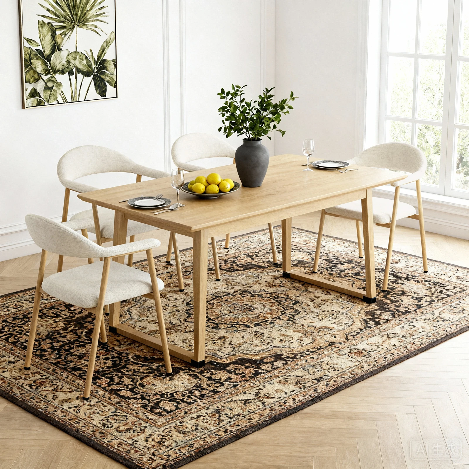 linen upholstered dining chair set