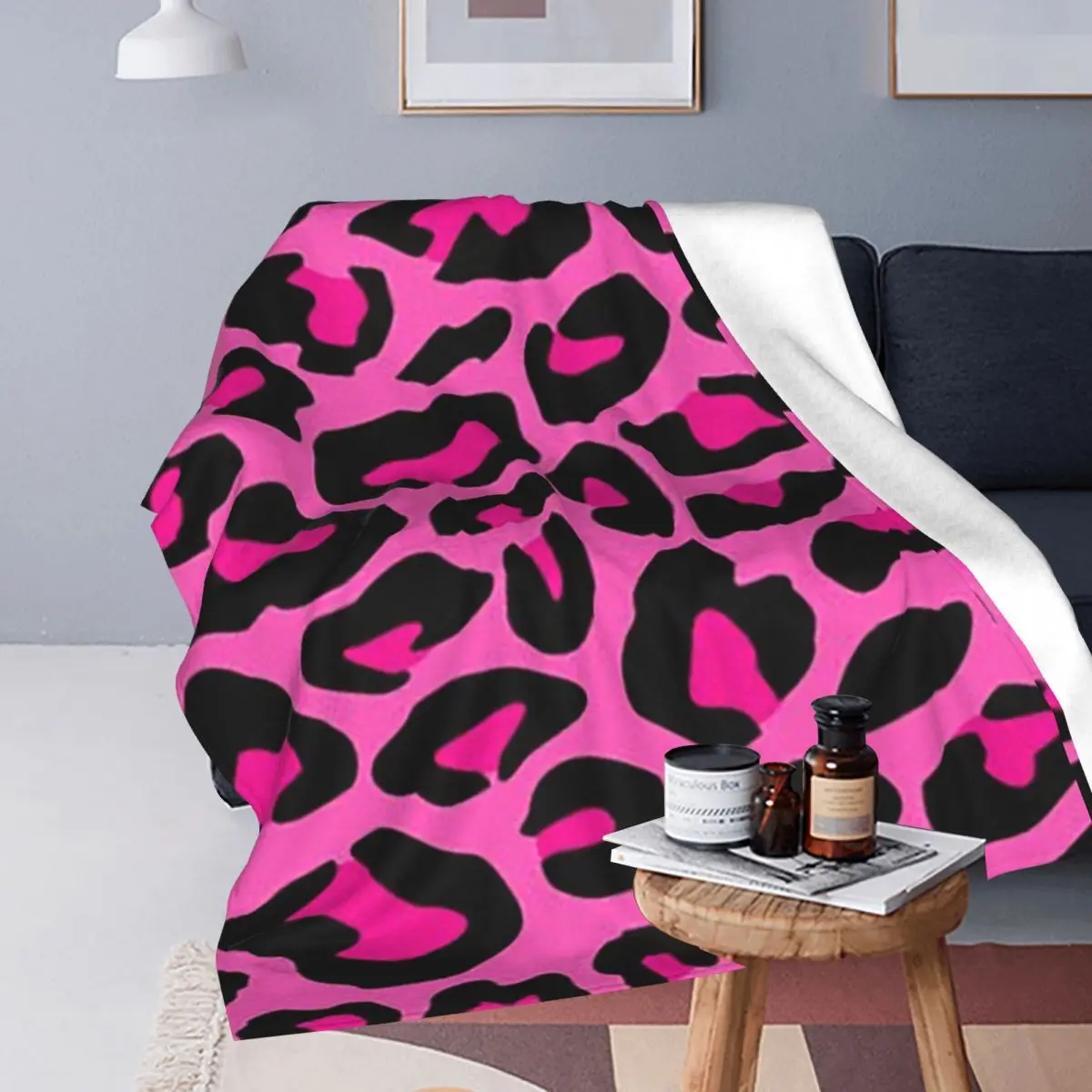 Leopard Cheetah Seamless Pattern Animal Skin Print Spots Blanket Soft Warm Flannel Throw Blanket Plush for Bed Travel Home Couch