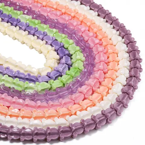 11x12mm Crown Flower Shell Powder Beads Hawaiian Loose Pikake Beads for Handmade Jewelry Making DIY Bracelets Accessories 15''