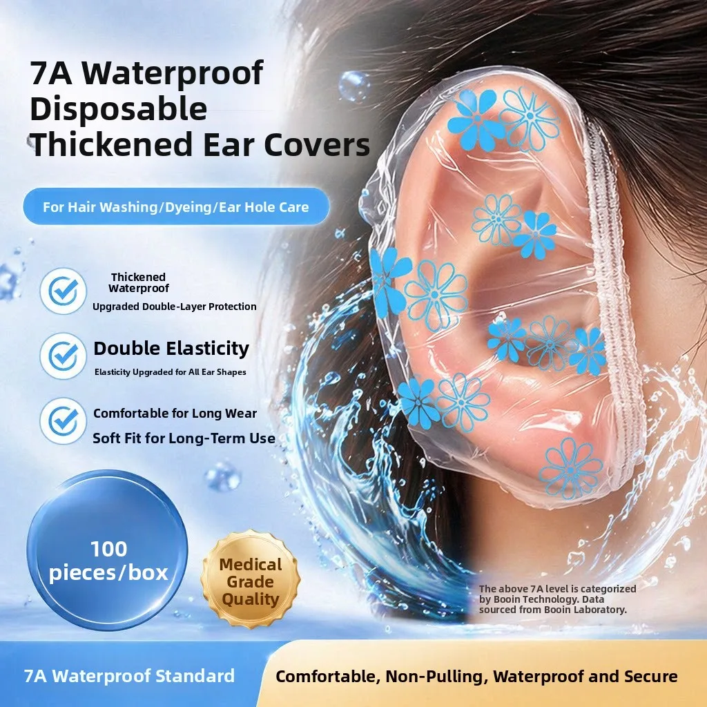 Waterproof Thickened Disposable Ear Covers for Hair Dyeing And Washing Soft Ear Pads for Beauty Protection against Water Entry