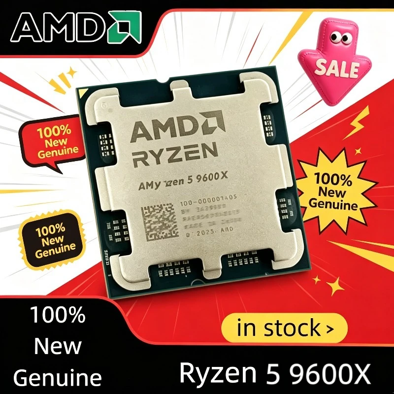 AMD Ryzen 5 9600X  6-Core 12-Thread 5.4GHz DDR5 L3=32M Processor 65W R5 9600X Socket AM5 4NM