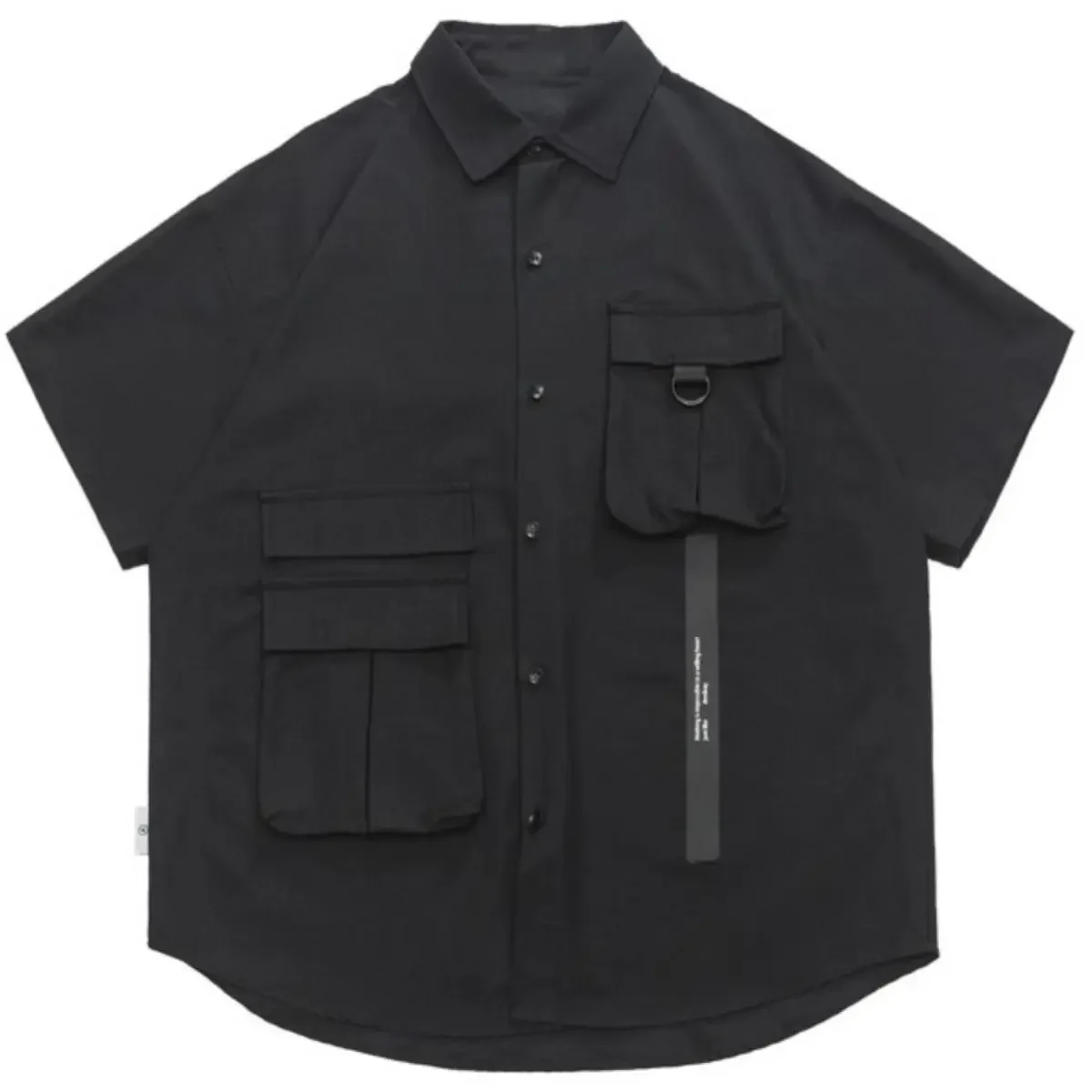 

Стильные мужские рубашки Y2k, летние корейские рубашки-карго для мужчин, черные мужские рубашки с несколькими карманами в стиле хип-хоп, уличная одежда в стиле панк, готики