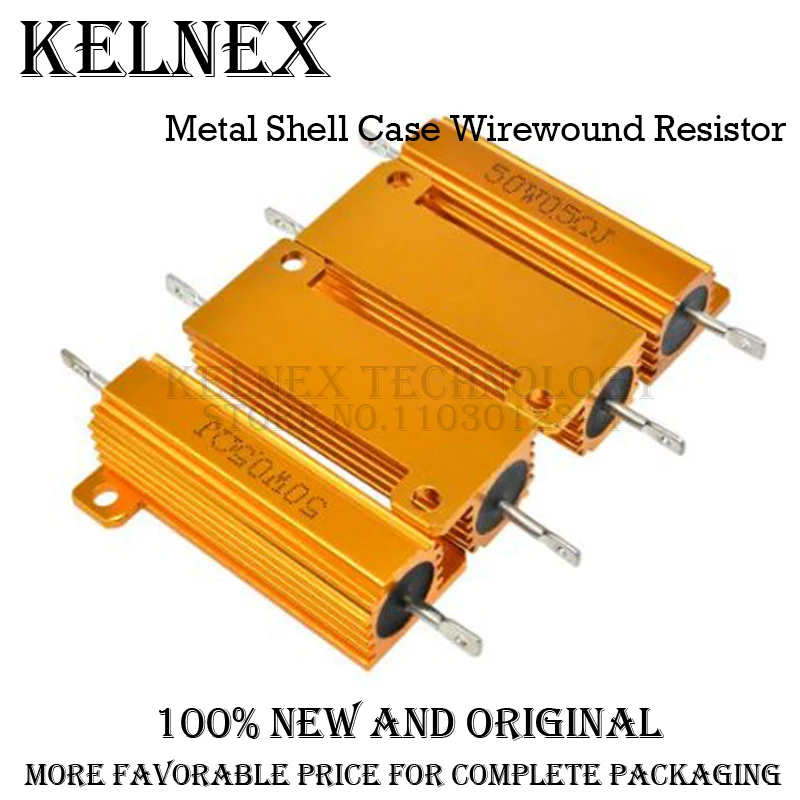 50W 100W Aluminum Power Metal Shell Case Wirewound Resistor 0.01R ~ 100K 1 4 6 8 10 20 200 500 1K 10K ohm resistance RX24 DSSRQI