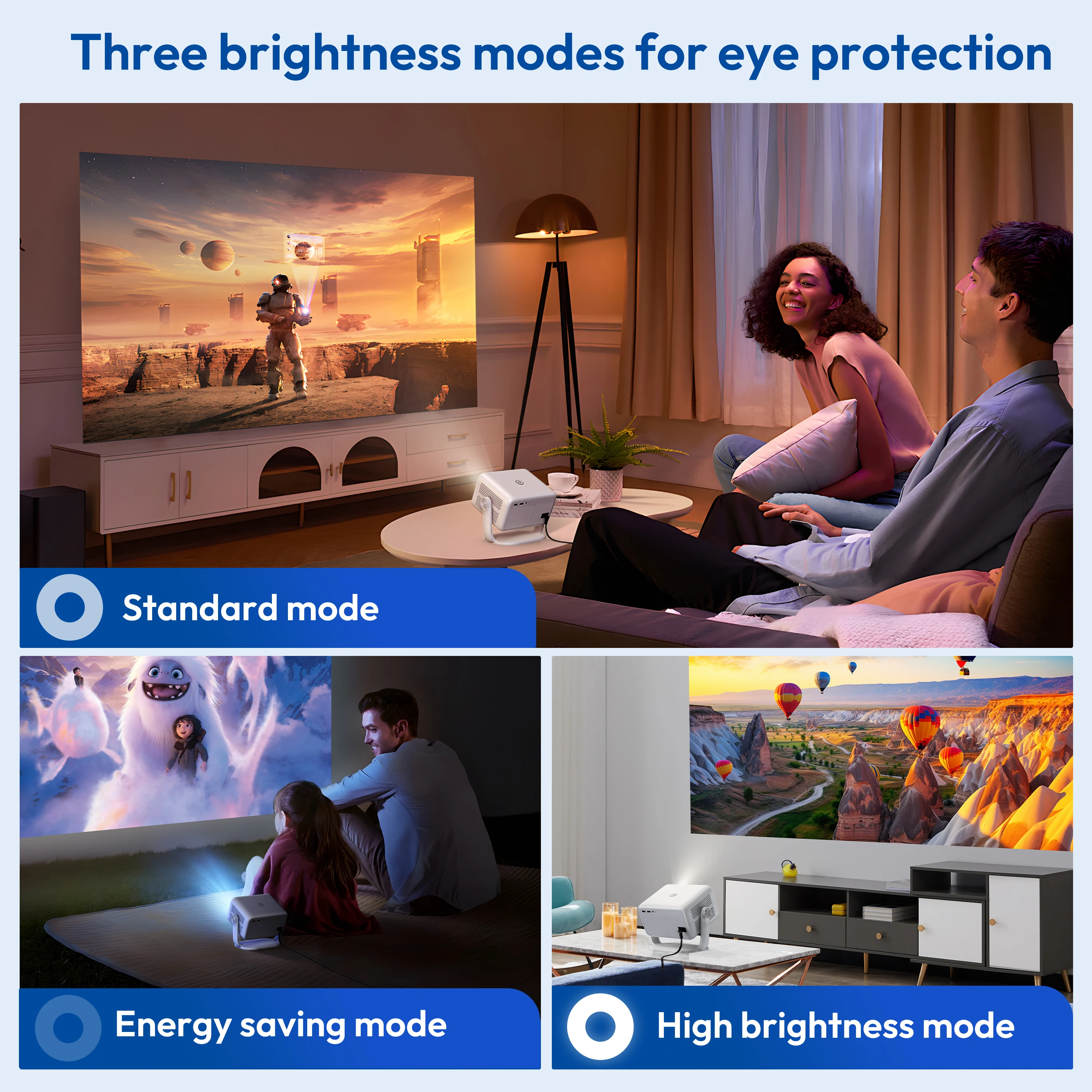 جهاز عرض XGODY Gimbal N6 عالي الدقة 1080P 2.4G 5G WiFi LCD LED فيديو فيلم شعاع أندرويد جهاز عرض مسرح منزلي سينما متعاطي المخدرات