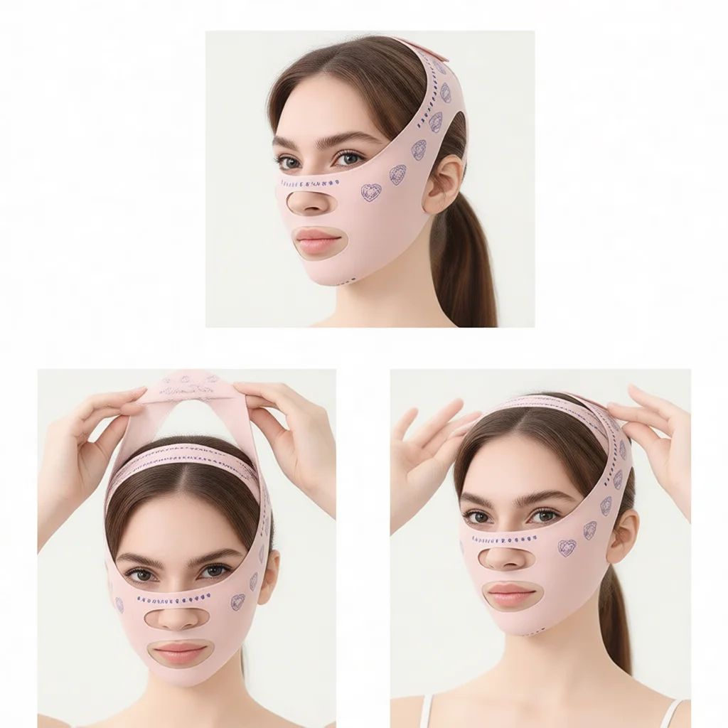Slimming Face Bandage V Line Lifting Mask Anti Double Chin Support Belt Facial Skin Contouring Accessory Breathable