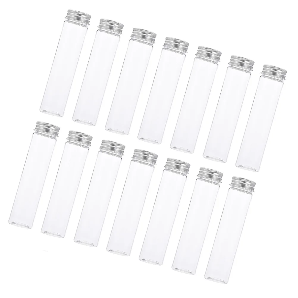 

20pcs Flat Bottom Test Tubes Clear Plastic Storage Vials Small Bottles Leak Proof Material Travel Friendly