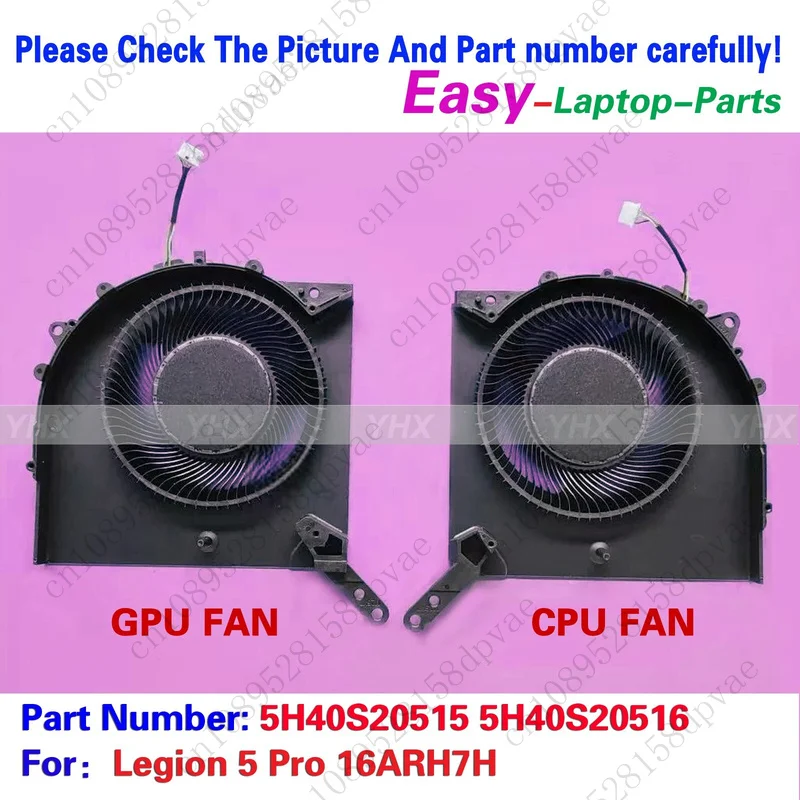 

GYX New For Lenovo Legion 5 Pro 16ARH7H CPU GPU Heatsink Cooling Fan 5H40S20515