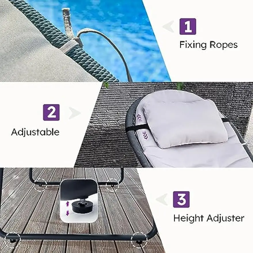 Chaise Lounge, 2 piezas, gris