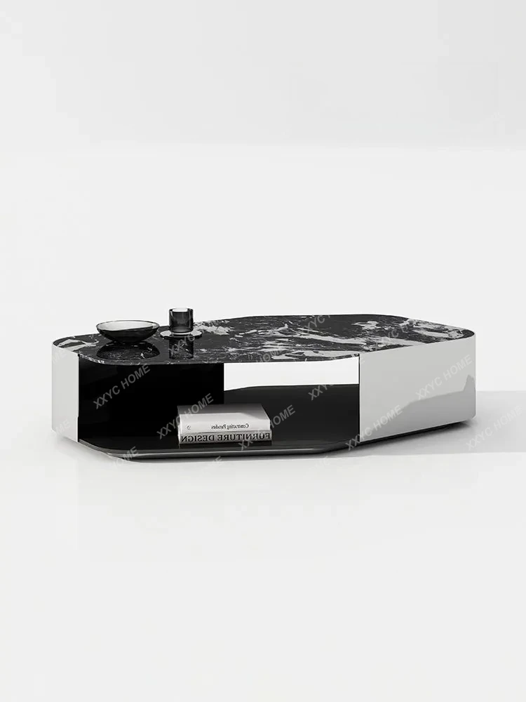 

minimalist coffee table modern simplicity light luxury high-end marble villa living room home coffee table combination