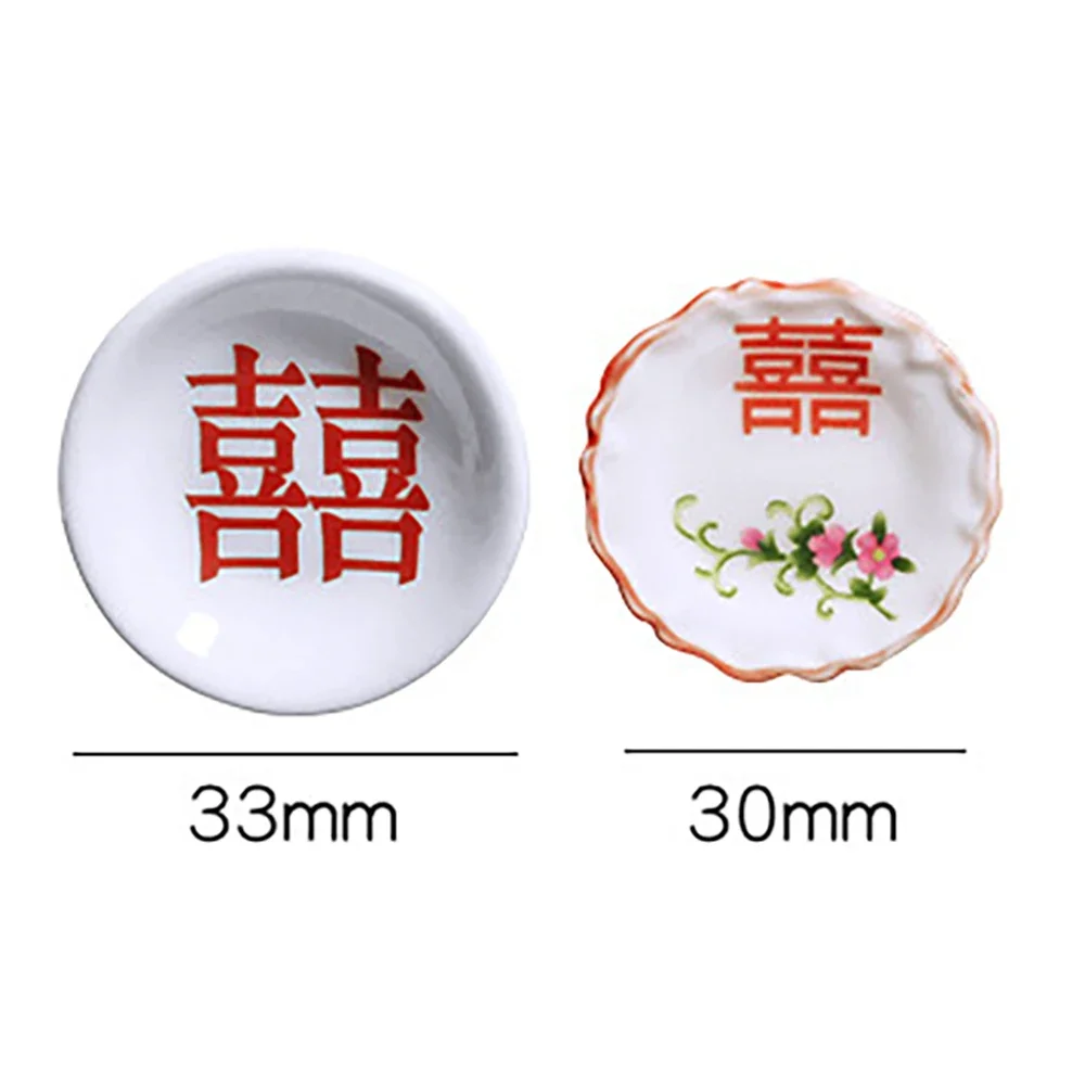1Pcs 1/12 Dollhouse Accessories Miniatures Round Food Dessert Plate Mini Tray Tableware Model Toy for Doll House Decoration OB11