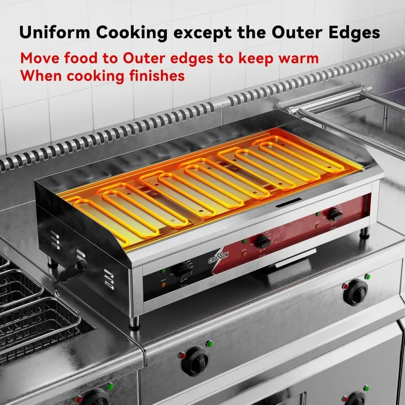 

36"*16" Large Commercial Electric Countertop Griddle,Flat Top Heavy Duty Griddles with Non-Stick