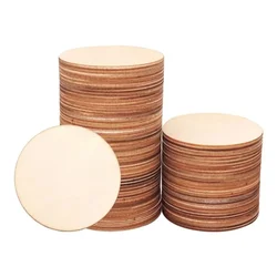 50pcs 6cm Unfinished Wood Slices, Natural Round Blanks Wood Circles for Crafts DIY Art Crafts Christmas Decorations